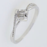 Sterling Silver Semi Mount Ring Setting Marquise MQ 14x7mm Art Deco Style
